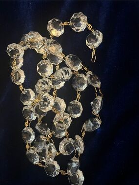 40pc Chandelier Octagonal Crystals 1.5cm Strand or Upcycling, Crafts, Jewelry